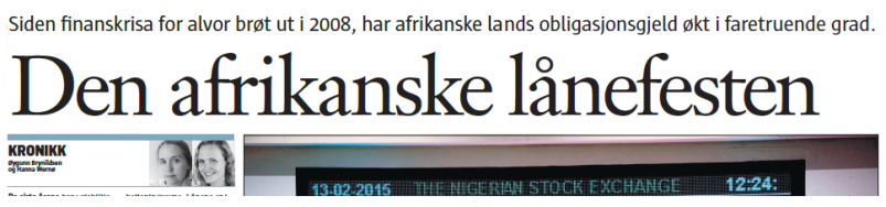 Den afrikanske lånefesten (Klassekampen)